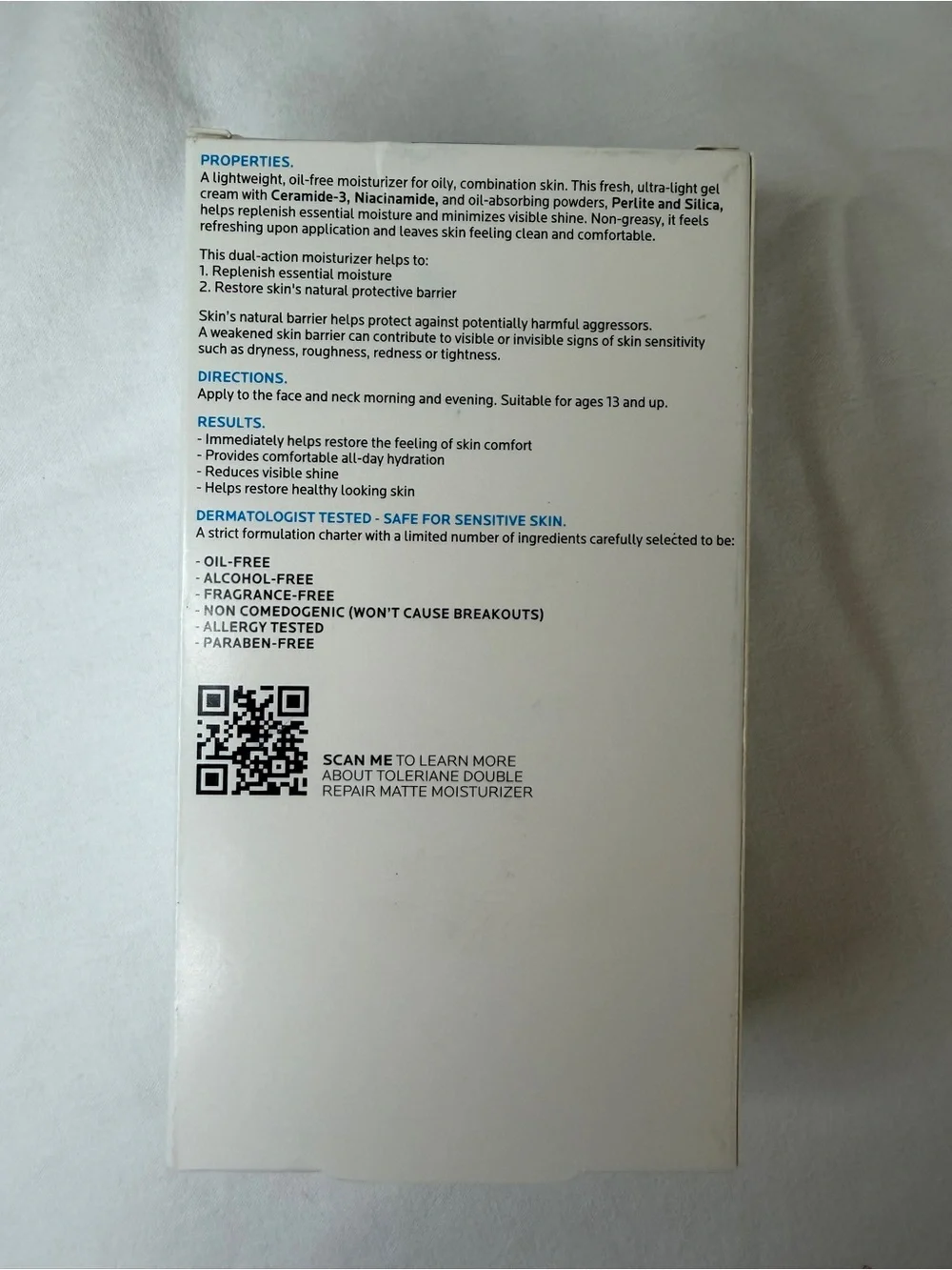 La Roche-Posay Toleriane Double Repair Matte Moisturizer - Light Blue
